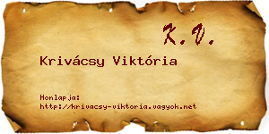 Krivácsy Viktória névjegykártya